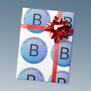 Papel De Regalo Azul y púrpura degradado con texto editable