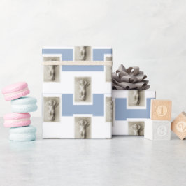 Papel de Regalo Azul y Raya Blanca Angelito 