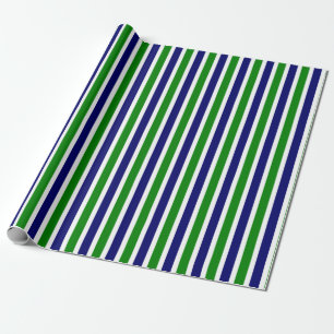 Papel De Regalo Azul y verde rayado