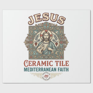 Papel De Regalo Azulejo de cerámica Jesús Fe mediterránea Arte de
