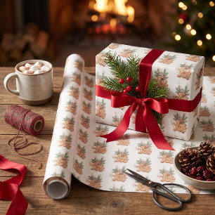 Papel De Regalo Azulejo de fiesta de repostería de Navidad de pan