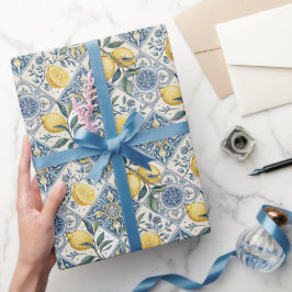 Papel De Regalo Azulejo Francés de Campo Acuarela Limón