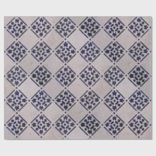 Papel De Regalo Azulejo holandés azul blanco patrón antiguo