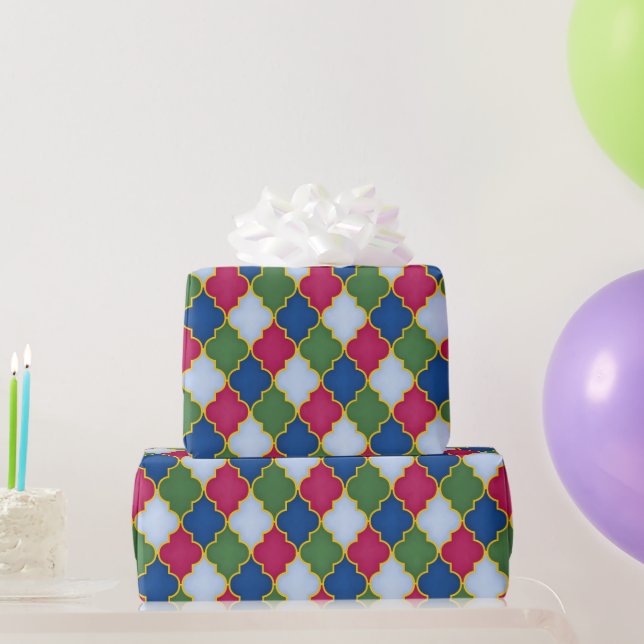 Papel De Regalo Azulejo Marroquí Azul (Regalos de fiesta)