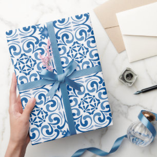 Papel De Regalo Azulejo portugués mediterráneo tradicional