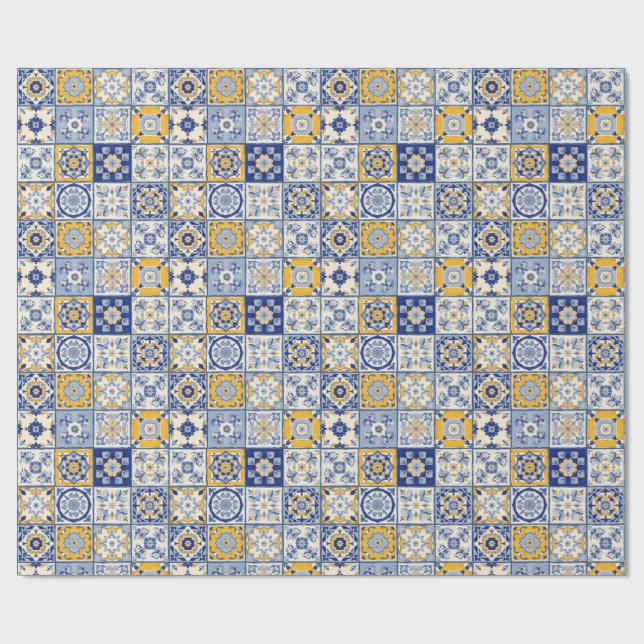 Papel De Regalo Azulejos amarillos de España (Superficie plana)