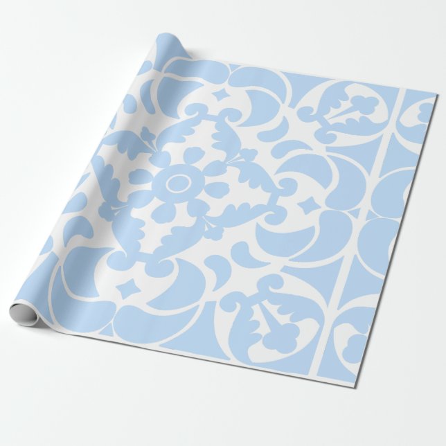 Papel De Regalo Azulejos azules Mediterráneo portugués (Desenrollado)