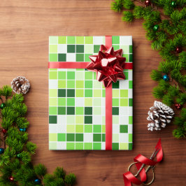 Papel De Regalo Azulejos de Piscina, Baldosas Mosaico Verdes, Patr