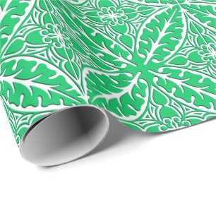 Papel De Regalo Azulejos marroquíes - verde jade y blanco
