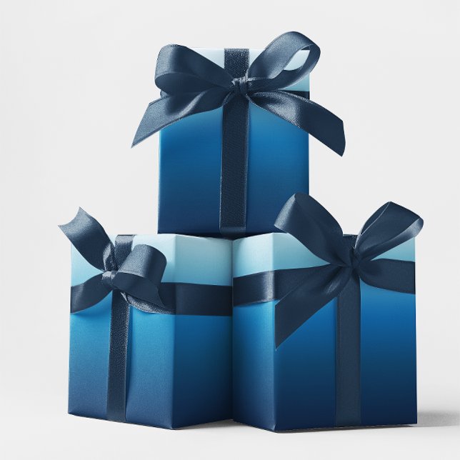 Papel De Regalo Azure Sky to Ocean Blue Ombre (Azure Sky to Ocean Blue Ombre Wrapping Paper)