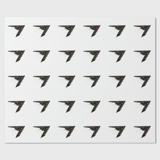 Papel De Regalo B2 Espíritu Sigiloso Avión de Navidad Digital  (Superficie plana)