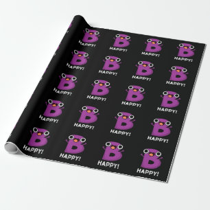 Papel De Regalo B Happy Funny Alphabet Pun Dark BG