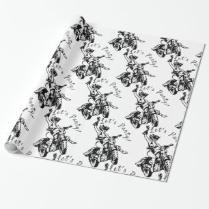 Papel De Regalo Babe Thunder_Cove, motociclista negro de gato
