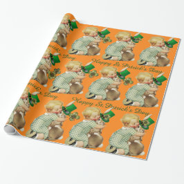 Papel De Regalo BABY ABURRIENDO A RABBIT Irish St. Patrick's Day,