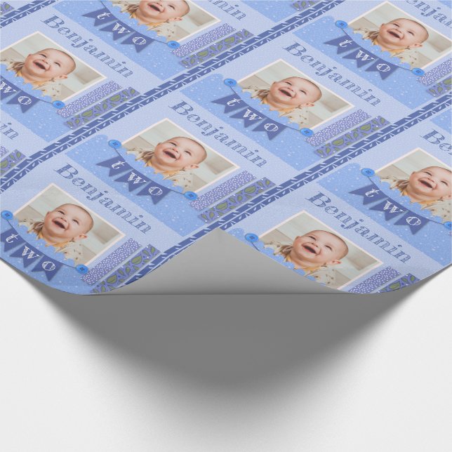 Papel De Regalo Baby Boy 2.º cumpleaños Blue Scrapbooking (Esquina)