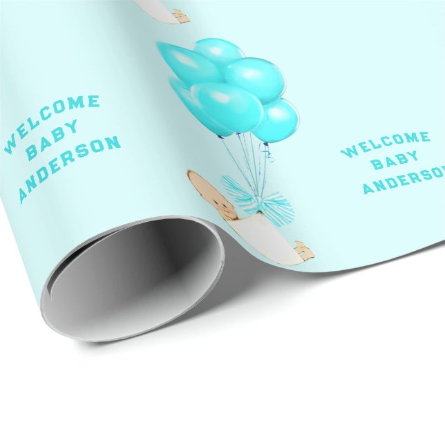 Papel De Regalo Baby Boy Blue (Esquina del rollo)