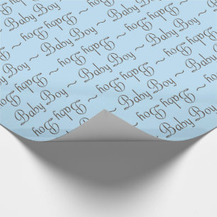Papel De Regalo Baby Boy Brown-Gray and Light Blue Gift