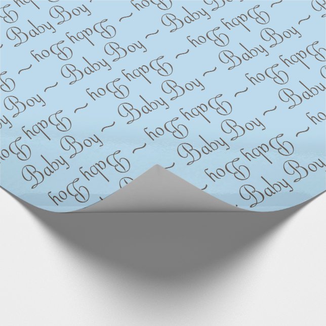 Papel De Regalo Baby Boy Brown-Gray and Light Blue Gift (Esquina)