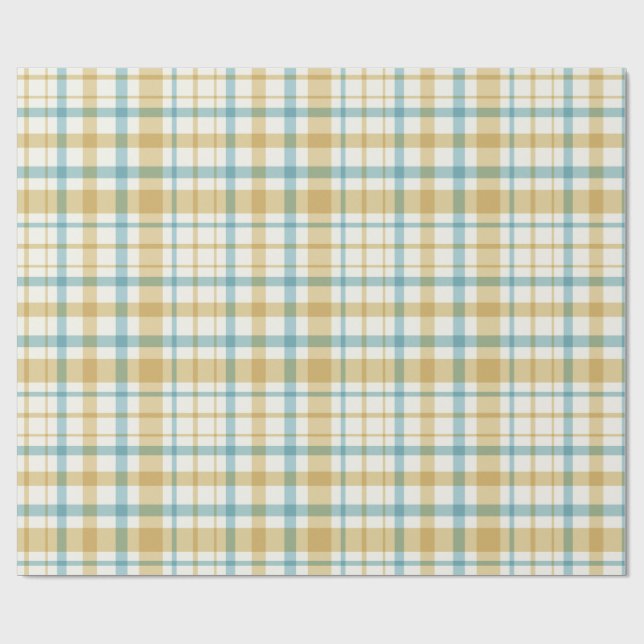 Papel De Regalo Baby Boy Gift Wrap | Blue Gingham Check (Superficie plana)