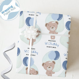 Papel De Regalo Baby Boy Teddy Bear
