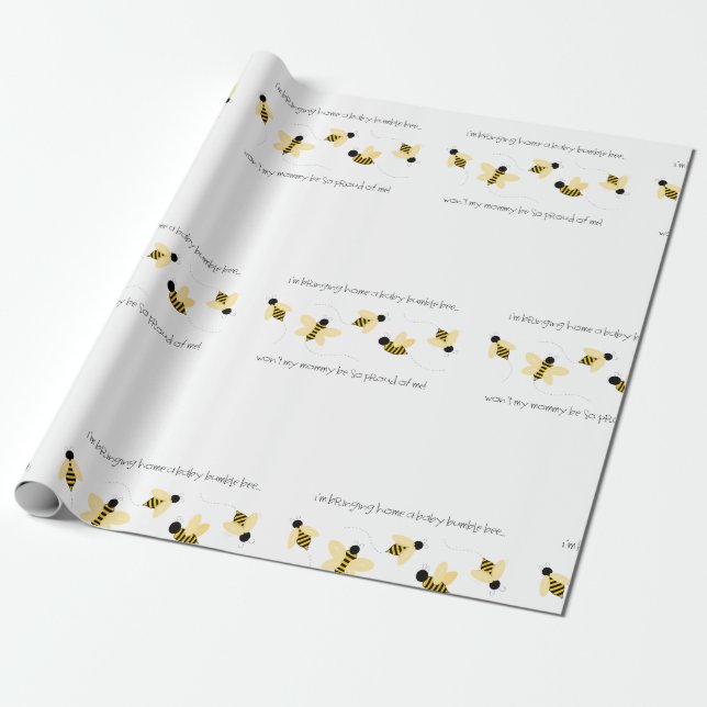 Papel De Regalo Baby Bumble Bee (Desenrollado)