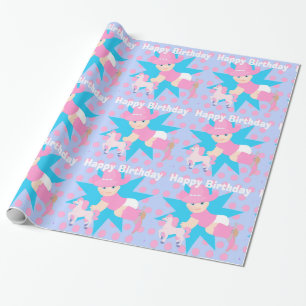 Papel De Regalo Baby Cowgirl Happy Birday Polka Dot