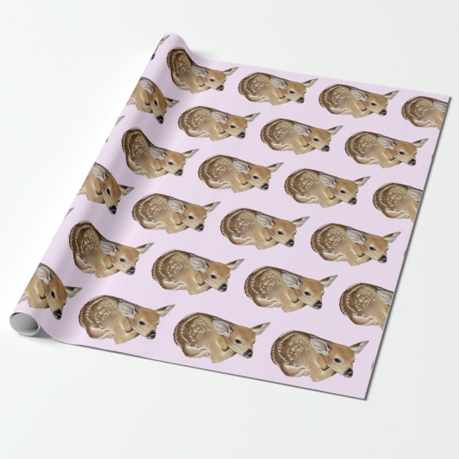 Papel De Regalo Baby Deer Fawn (Desenrollado)