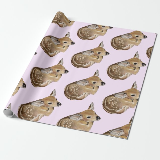 Papel De Regalo Baby Deer Fawn (Desenrollado)