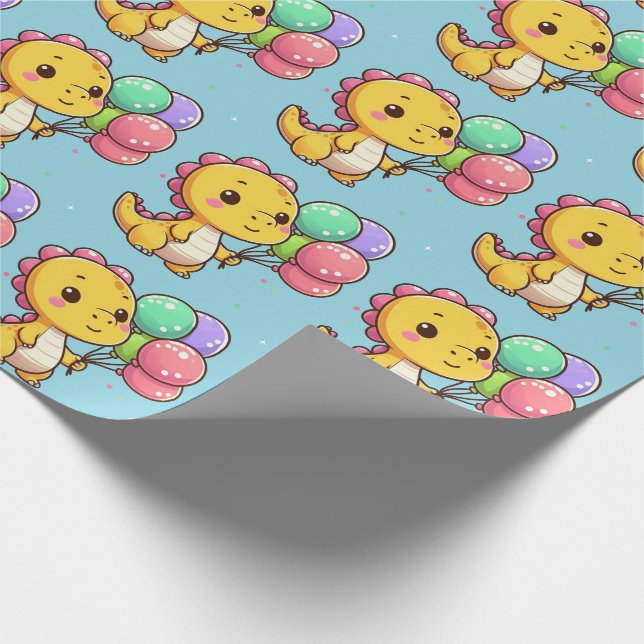Papel De Regalo Baby Dino Birthday Gift Wrap (Esquina)
