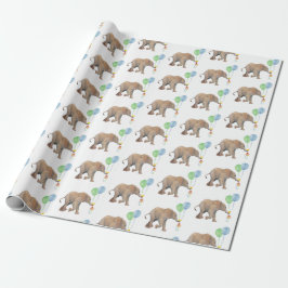Papel De Regalo Baby Elephant green & blue balloon Gift Wrapping