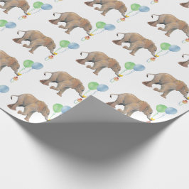 Papel De Regalo Baby Elephant green & blue balloon Gift Wrapping