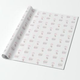 Papel De Regalo Baby Elephant Pink Baby Shower
