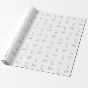 Papel De Regalo Baby Elephant Pink Baby Shower