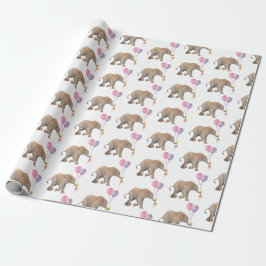 Papel De Regalo Baby Elephant pink & violet balloon Gift Wrapping