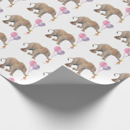 Papel De Regalo Baby Elephant pink & violet balloon Gift Wrapping