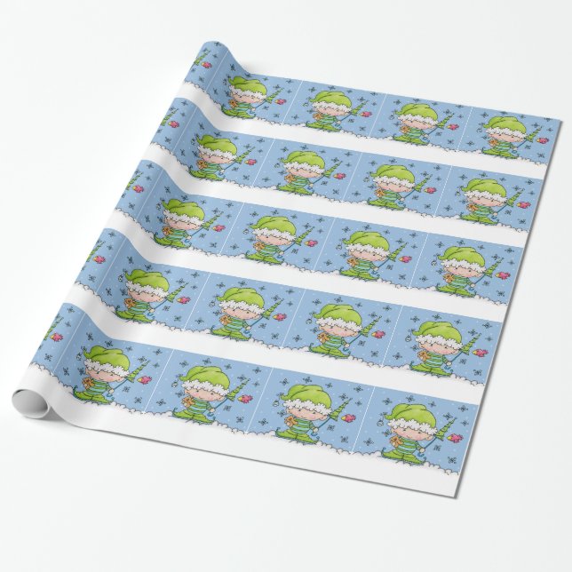 Papel De Regalo Baby Elf - Personalizado !st Navidades (Desenrollado)
