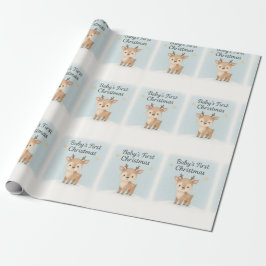 Papel De Regalo Baby first christmas reindeer cute pastel winter