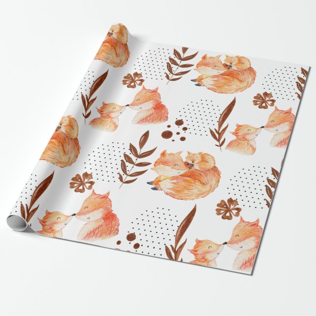 Papel De Regalo Baby Fox (Desenrollado)