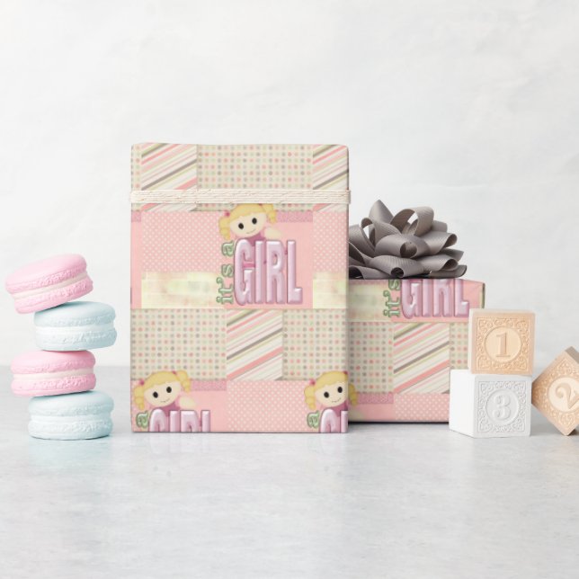 Papel De Regalo Baby Girl Doll Patchwork Quilt (Baby Shower)