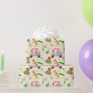 Papel De Regalo Baby Jungle Animals Golfing Baby Shower