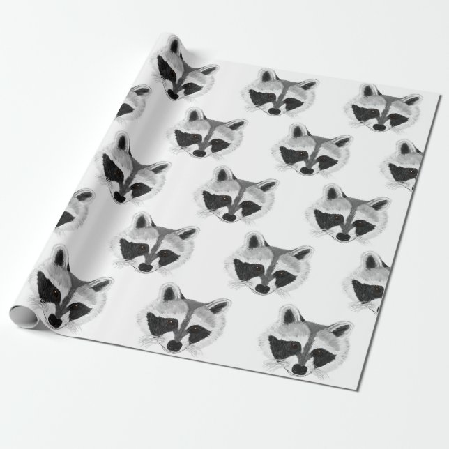 Papel De Regalo Baby Raccoon (Desenrollado)