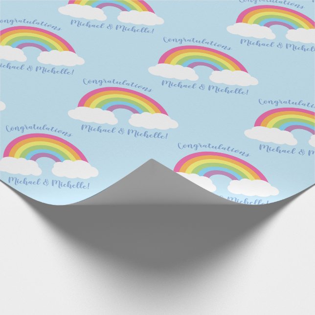 Papel De Regalo Baby Shower arcoiris (Esquina)