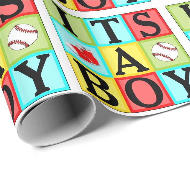 Papel De Regalo Baby Shower Baby Boy Gift (Esquina del rollo)