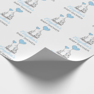 Papel De Regalo Baby Shower Blue Elephant BOY personalizado