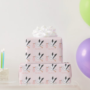 Papel De Regalo Baby Shower de diseño de cigüeña