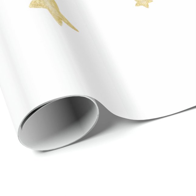 Papel De Regalo Baby Shower de Gold Stars (Esquina del rollo)