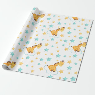 Papel De Regalo Baby Shower de guijarros y estrellas neutrales de 