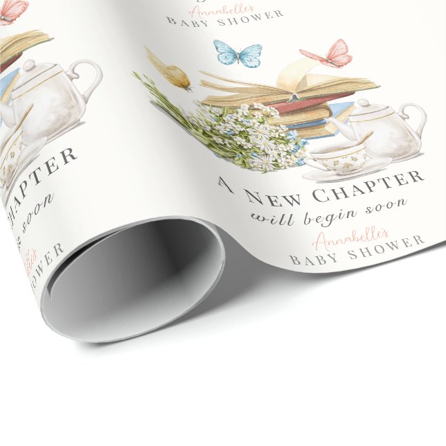 Papel De Regalo Baby Shower de nuevo libro de historias sobre mari (Esquina del rollo)