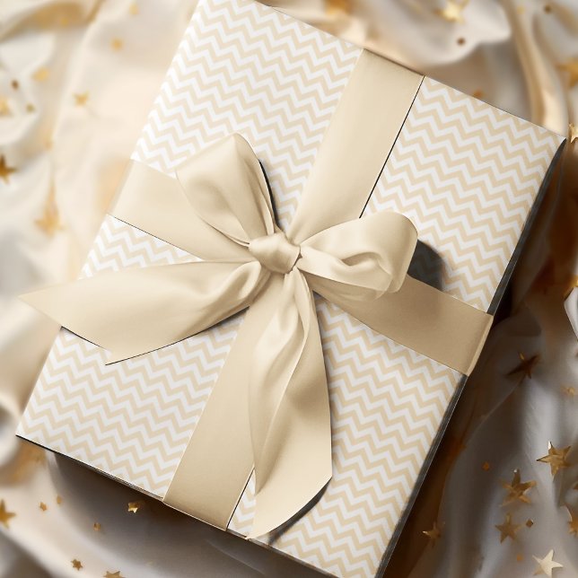 Papel De Regalo Baby Shower de rayas de chevron amarillas y blanca (Cute Yellow and White Chevron Stripes Pattern for Baby. Elegant Pastel Yellow & White Zigzag Lines.)