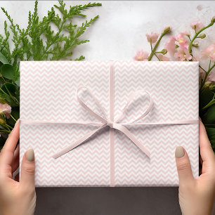 Papel De Regalo Baby Shower de tiras de chevron claras y rosas
